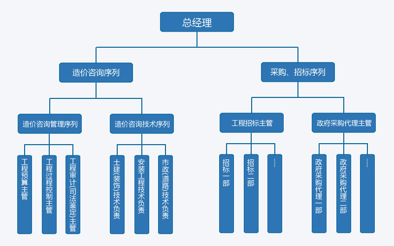 绵阳正信工程造价咨询有限公司组织架构图